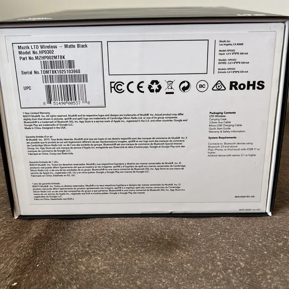 LTD WIRELESS ON-EAR HEADPHONE BY MUZIK - Picture 2 of 12